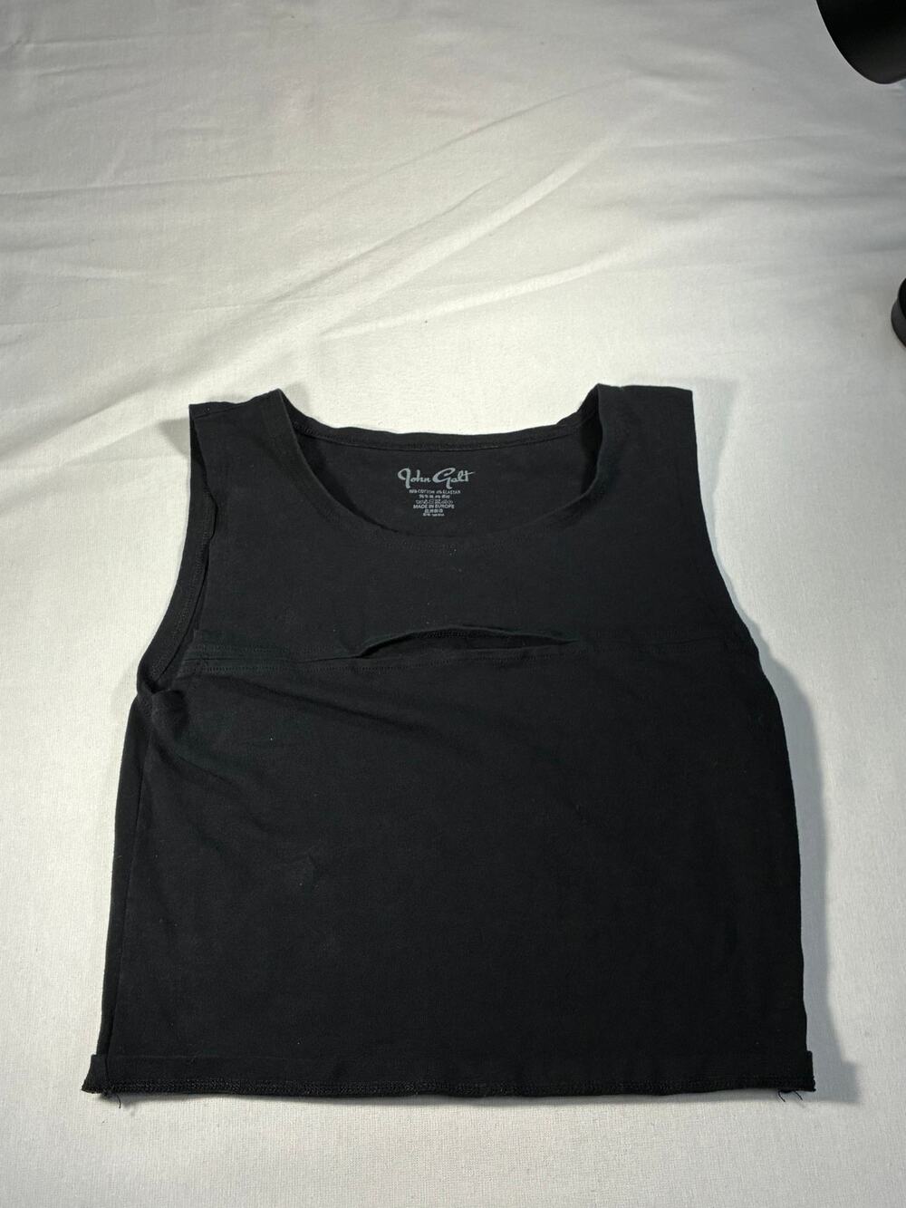 John Galt Black Cropped Tank Top